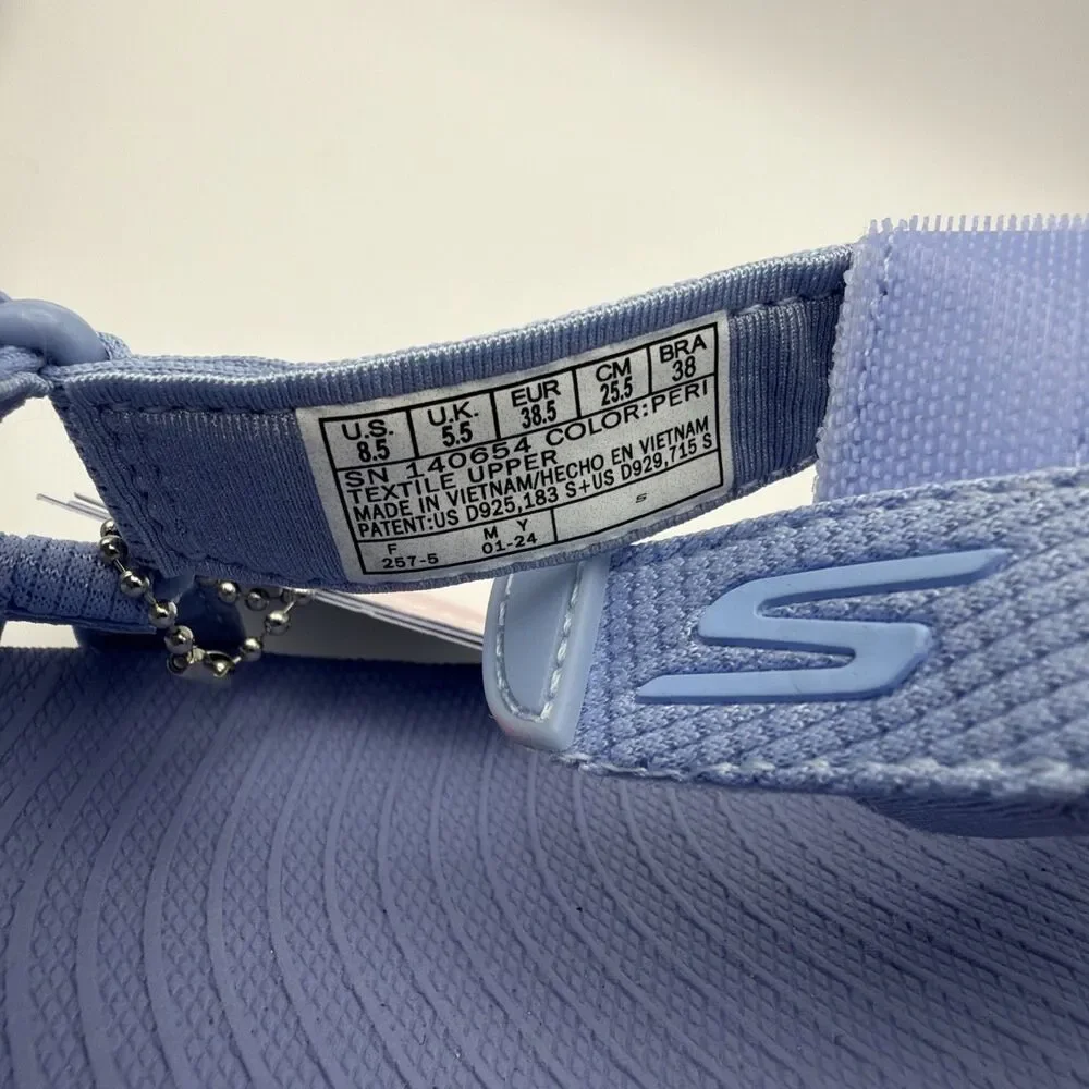 NEW Skechers Women's Go Walk Flex Sublime Strappy Sandals Light Blue | Size 8.5